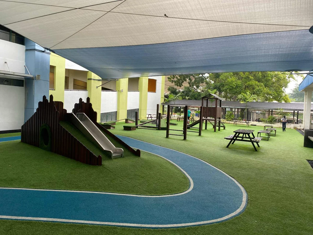 View of a playing area of the APS campus