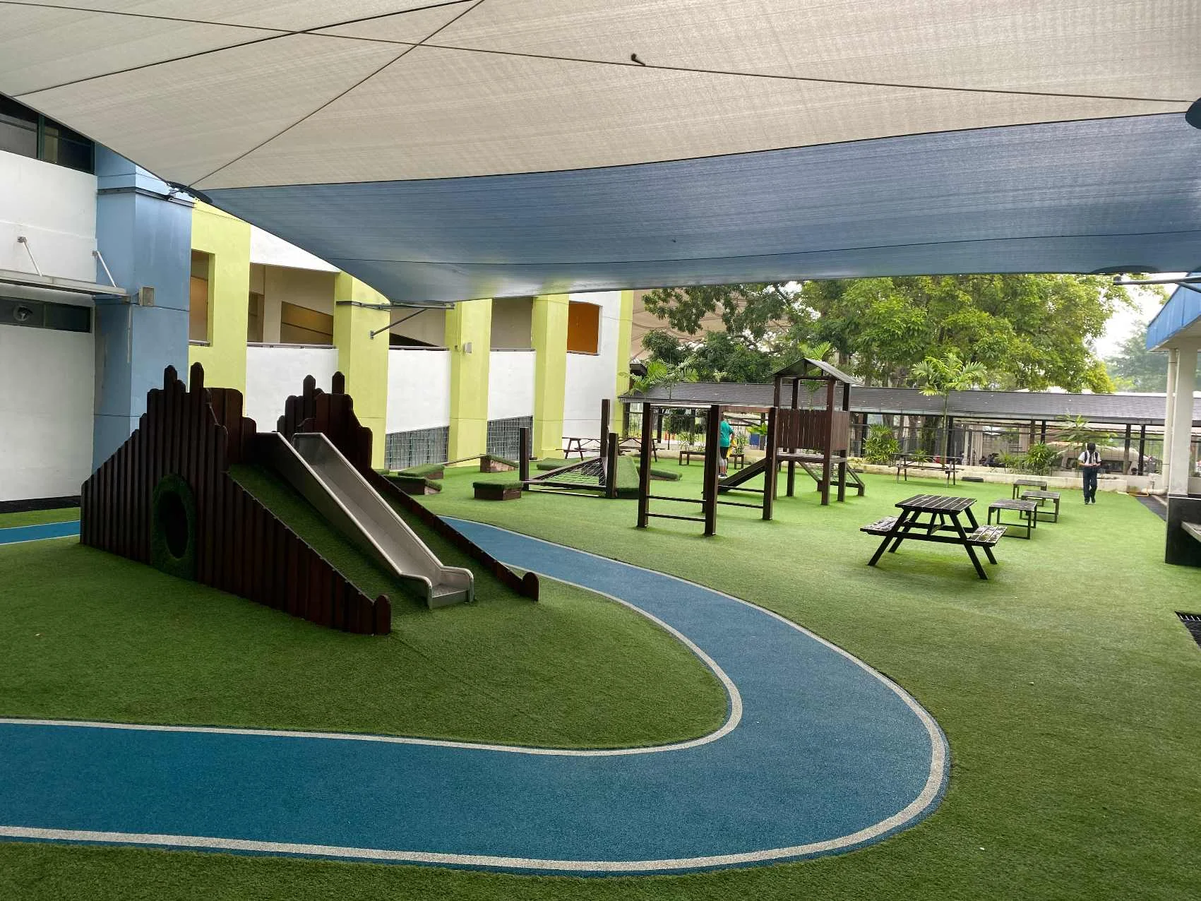 View of a playing area of the APS campus